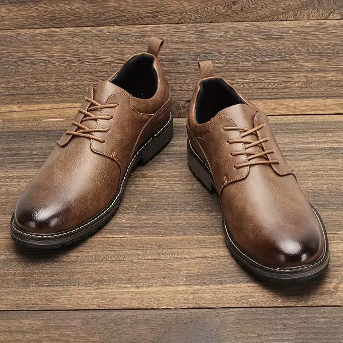Chaussures Derby décontractées rétro marron pour hommes