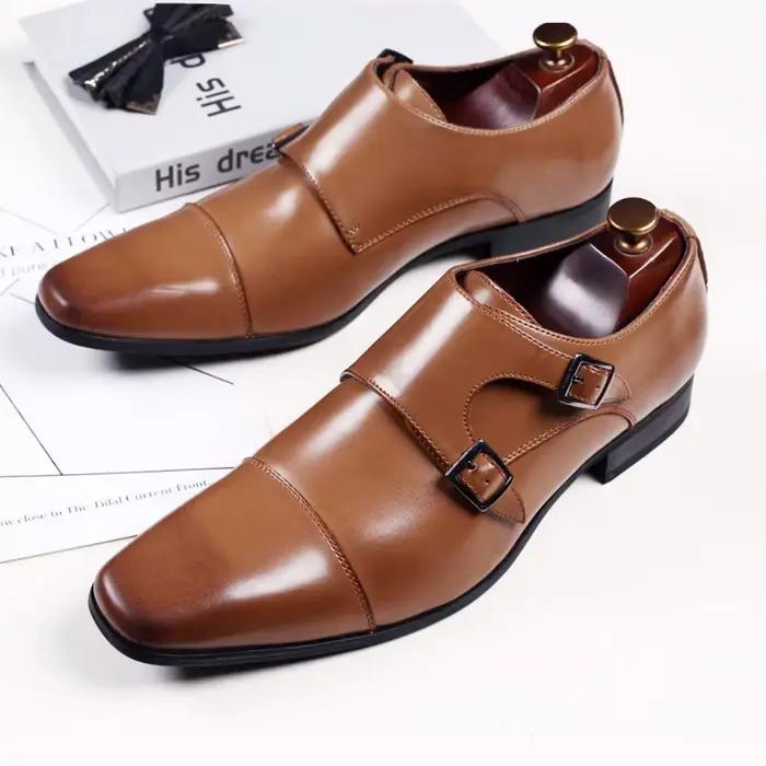Chaussures provoqué carrées noires pour hommes