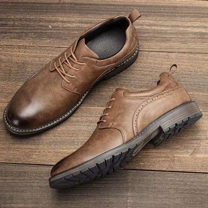 Chaussures Derby décontractées rétro marron pour hommes
