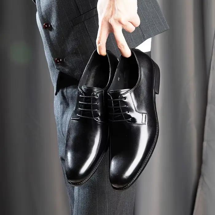 Chaussures en cuir Oxford à lacets pour hommes