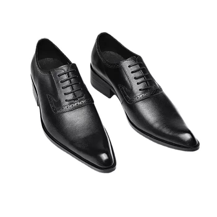 Nouvelles chaussures pointues pour hommes, robe de soirée, chaussures de mariage pour marié, mode homme, style