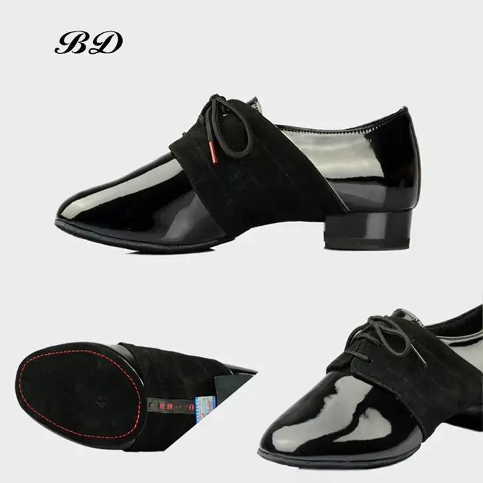 Baskets en cuir verni avec semelle à deux points pour homme