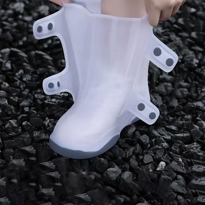 Couvre-chaussures imperméables en polyester solides pour homme et femme anti-dérapants et étanches pour protection de chaussures de pluie occaions quotidiennes et événements