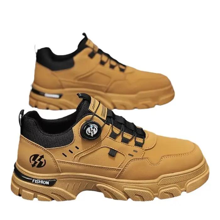 Nouvelles Chaussures Décontractées à Bout Rond et Bouton Rotatif Printemps-Automne 2026 – Chaussures de Sport et de Travail d'Extérieur à Enfiler Facilement