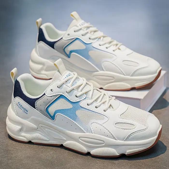 Chaussures de sport décontractées pour homme, cuir artificiel, semelle souple, antidérapantes, résistantes à l'usure, respirantes, pour course en extérieur et activités quotidiennes