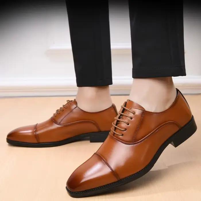 Chaussures habillées en cuir véritable pour homme