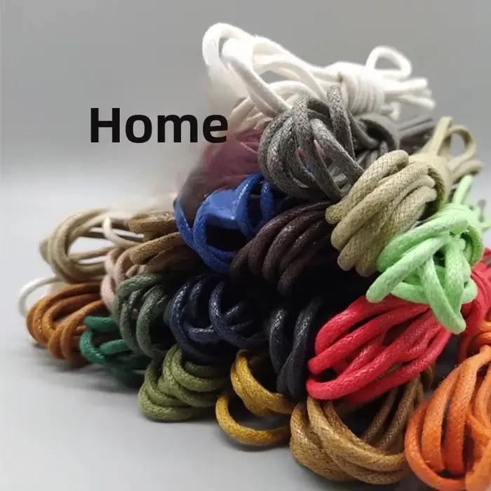 Lacets ronds en cuir cirés décontractés