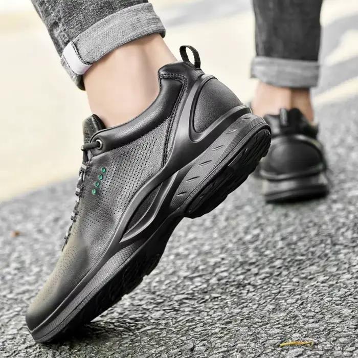 Chaussures décontractées confortables athlétisme Sport hommes chaussures en cuir véritable chaussures pour hommes noir baskets mode léger luxe homme