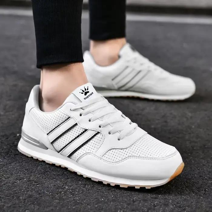 Chaussures de sport décontractées pour homme, printemps automne, respirantes, semelle EVA, cuir artificiel, lacets, confort et style pour chaque sortie