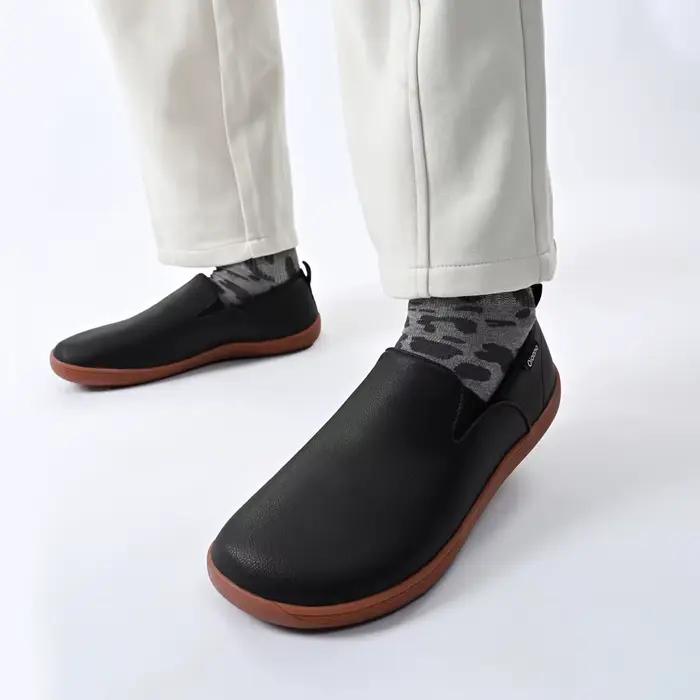 Oiaano bout large hommes chaussures minimalistes baskets confortables en cuir