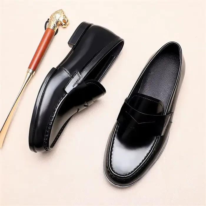 Chaussures de Style britannique pour hommes en cuir véritable