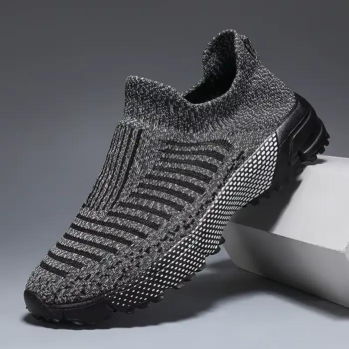 Chaussures de sport décontractées pour hommes, baskets légères et respirantes, chaussures de course en maille noire pour l'extérieur, chaussures de course athlétique, chaussures de marche