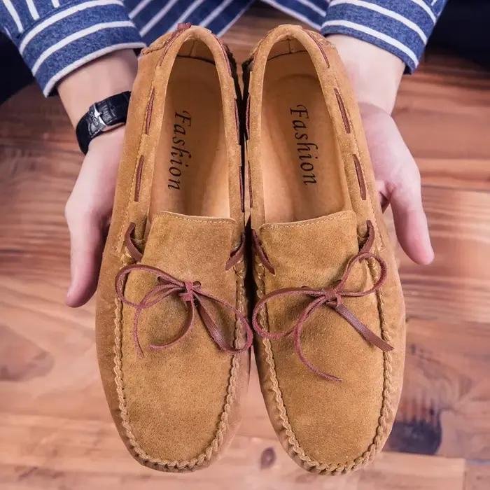 Cuir hommes chaussures décontractées marque de luxe confortable sans lacet mocassins formels