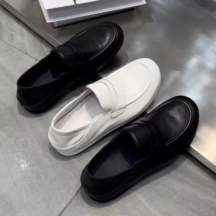 Chaussures en cuir souple pour hommes, mocassins décontractés à enfiler, semelle souple, chaussures de conduite, nouveaux modèles de créateurs