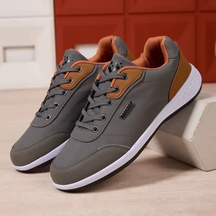 ZERJER Nouvelle Collection – Chaussures Décontractées Confortables pour Hommes, Baskets en Cuir Tendance Antidérapantes, Chaussures Plates Respirantes et Légères pour le Quotidien