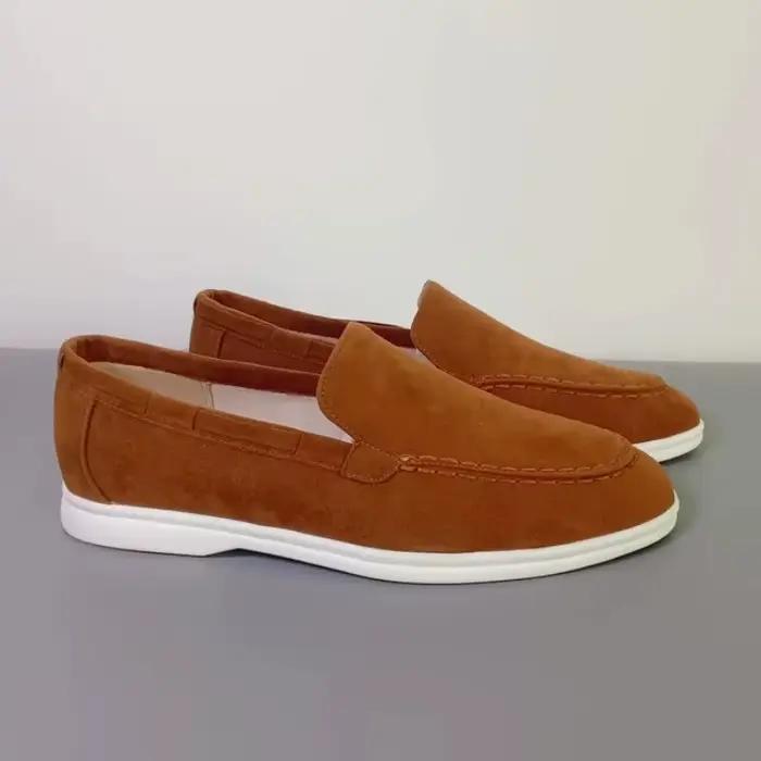 Mocassins classiques en cuir suédé pour hommes, chaussures décontractées, marque de luxe, respirantes, à enfiler, chaussures de conduite