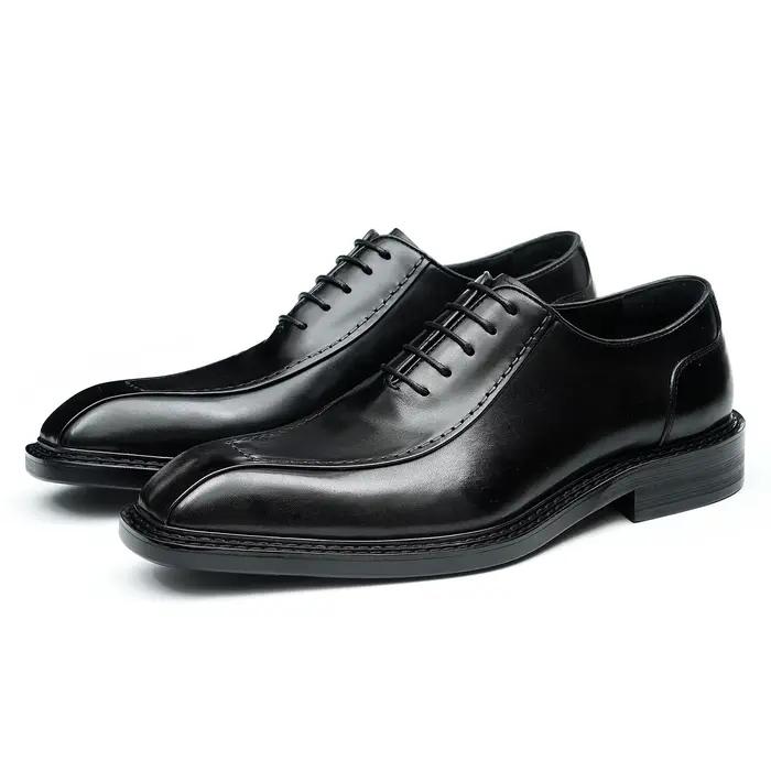 Chaussures de mariage en cuir de vachette pour hommes