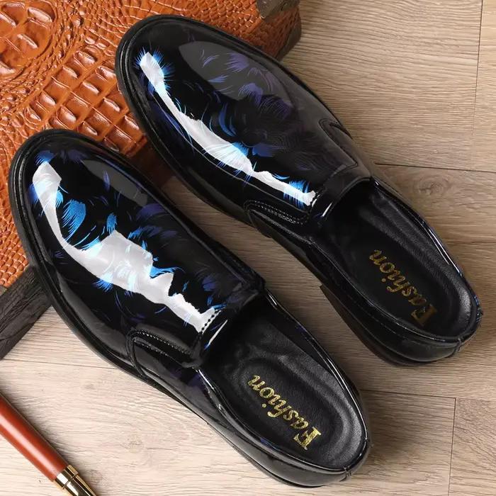 2025 nouvelles chaussures en cuir pour hommes motif Floral