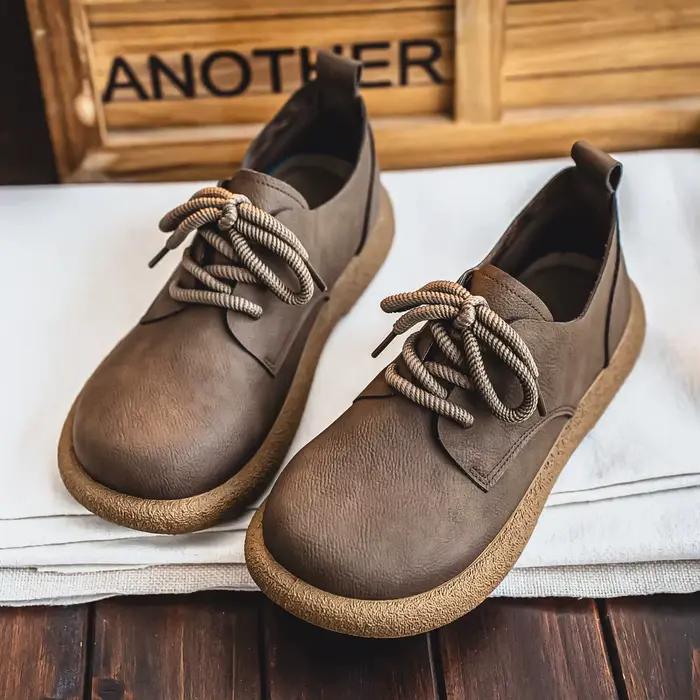 Hommes grande taille rétro Style britannique chaussures en cuir PU cheville confortable pied sensation