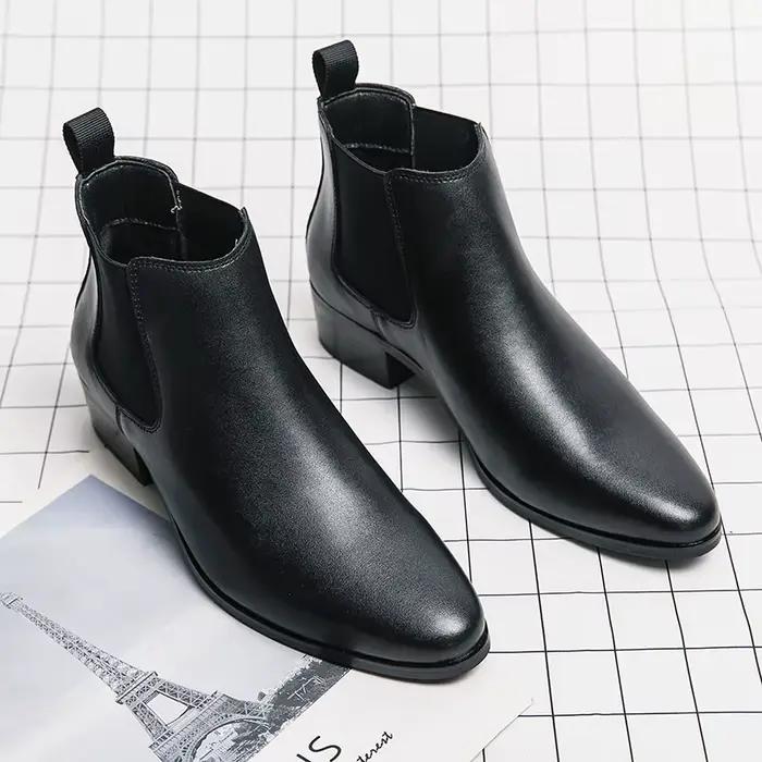 Marque de luxe classique hommes bottes à talons hauts Chelsea mode chaussures de loisirs Style britannique bottines en