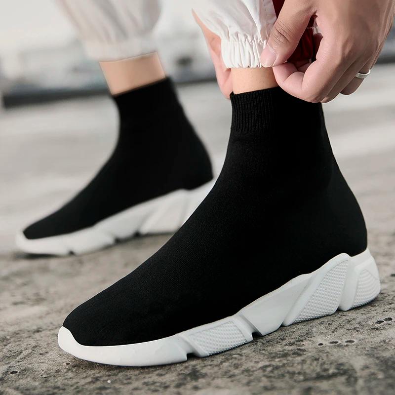 Hommes baskets noir homme chaussures baskets unisexe été confortable sans lacet appartements bas mod