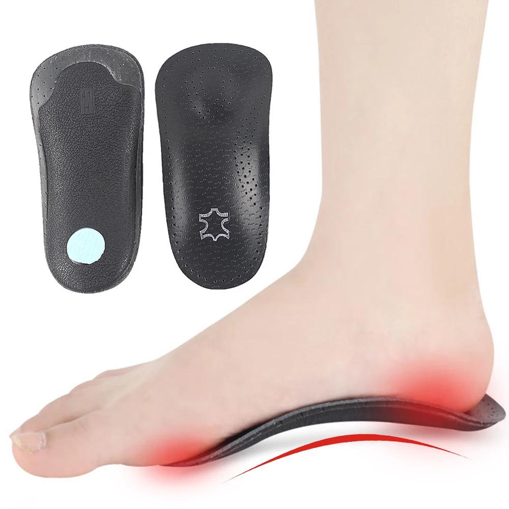 Semelles orthopédiques en cuir pour la fasciite plantaire, coussin de santé pour pied plat