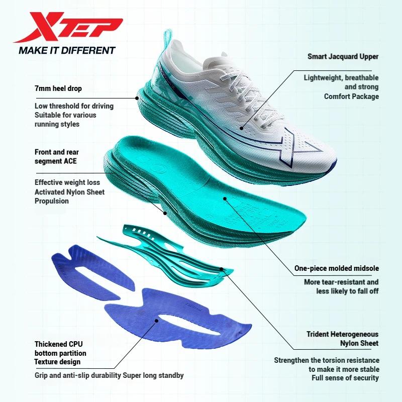 Xtep une pièce modèle 3.0 hommes chaussures de course 2025 printemps confortable stabilité coussin r