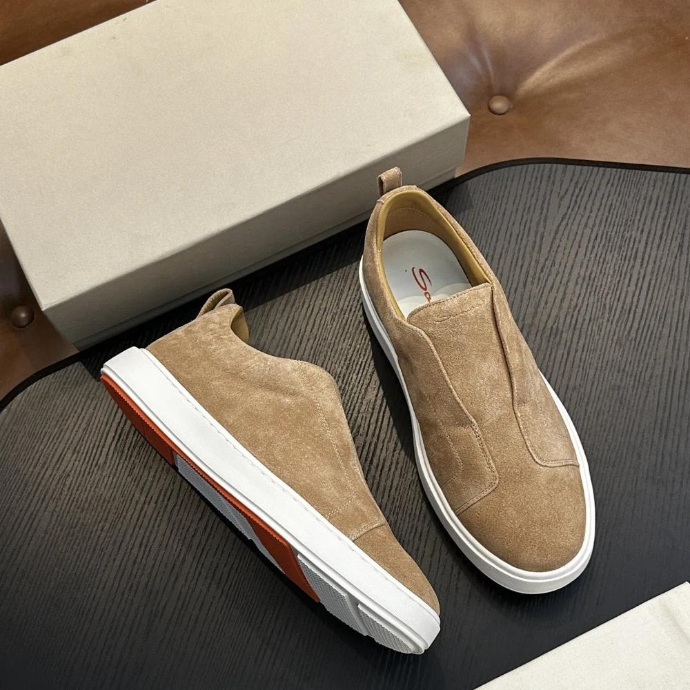 Chaussures décontractées classiques pour hommes en daim, confortables, légères, respirantes, pour le
