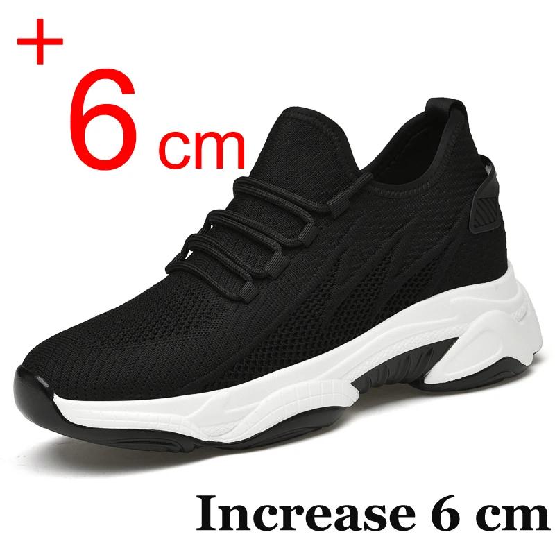 Baskets décontractées pour hommes, chaussures rehaussantes de 8cm de hauteur, chaussures d'été respi