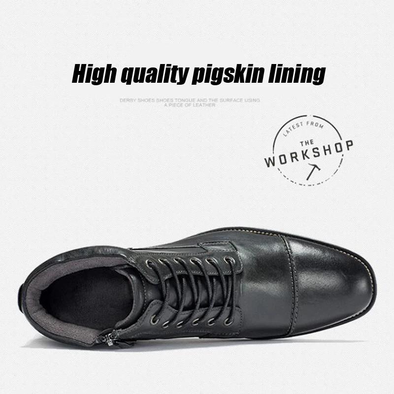 ZFTL nouveaux hommes bottines à la main hommes Chelsea en cuir véritable hommes bottes à lacets mâle