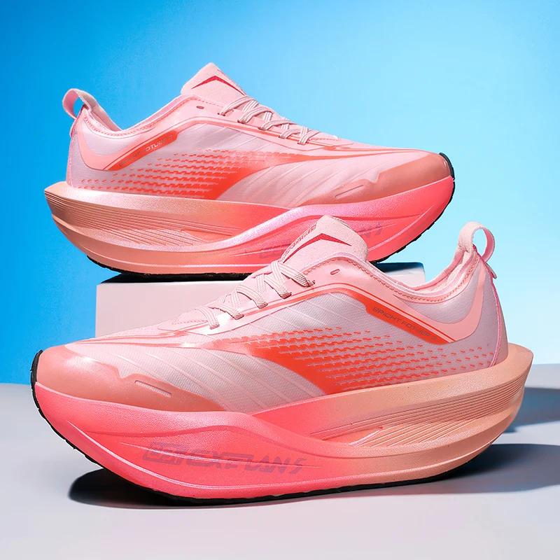 Chaussures de course pour hommes, spécialité marathon, sport, plaque en carbone, respirantes, légère