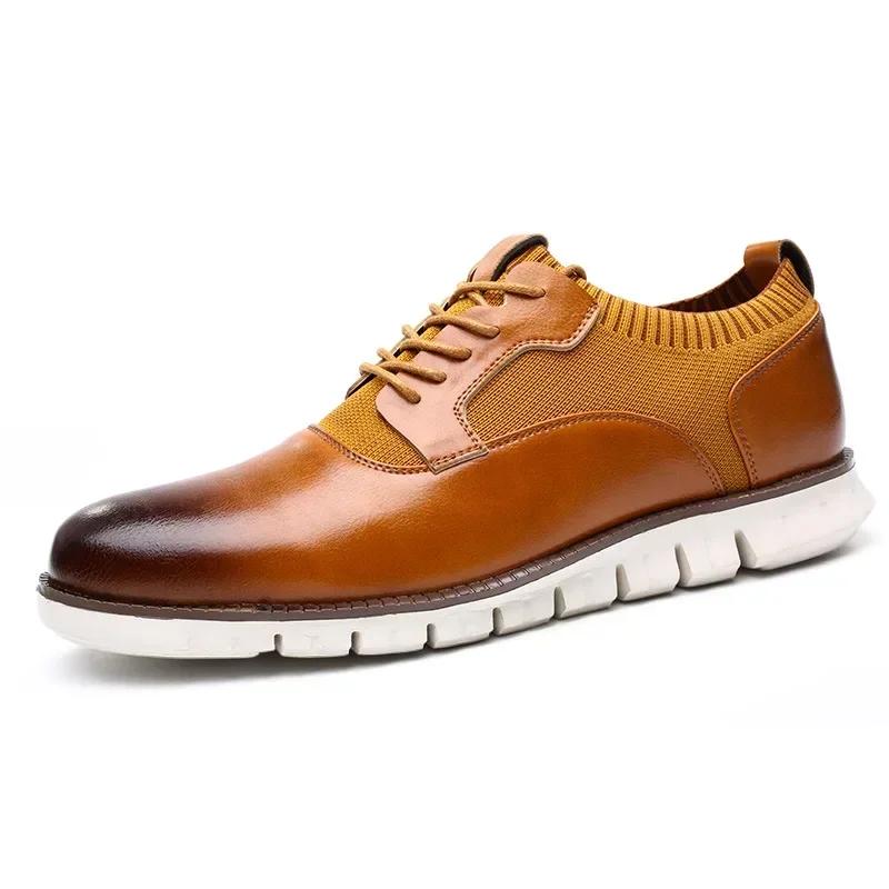 Chaussures provoqué en cuir souple pour hommes, chaussures décontractées Falt sculptées, chaussures 