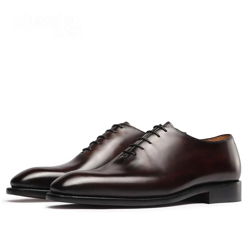 Chaussures en cuir véritable faites à la main pour hommes, chaussures provoqué de luxe italiennes, s