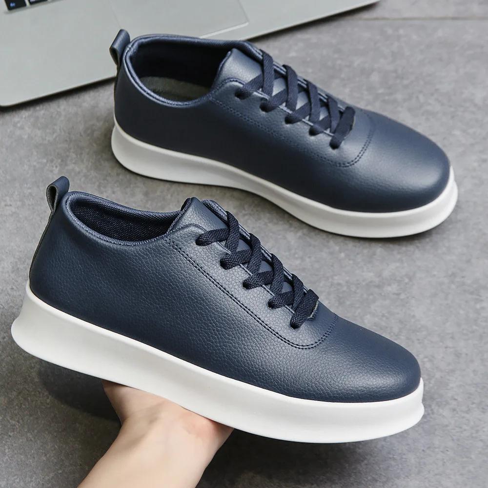 Chaussures noires pour hommes 2026, à enfiler, style skateboard, bout rond, décontractées, légères, 