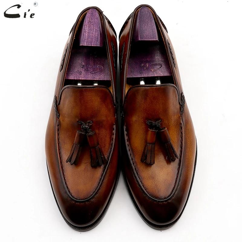 Cie-Mocassins ronds en cuir véritable pur pour hommes