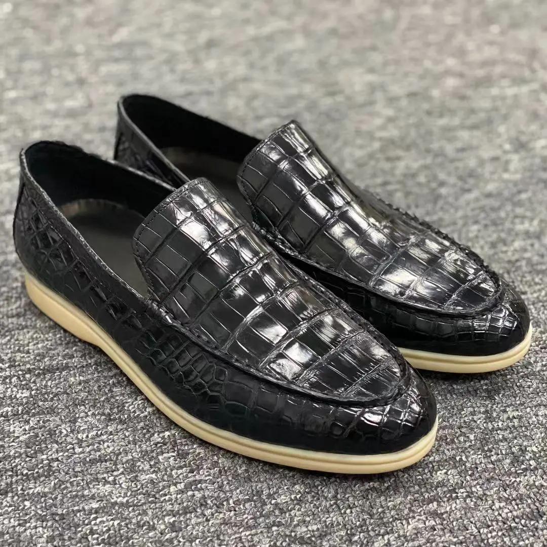 Nouvelles chaussures décontractées en peau de crocodile pour hommes 2026