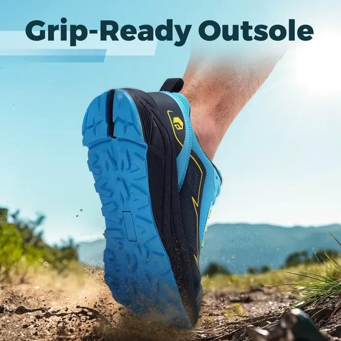 FitVille chaussures de course antidérapantes baskets pour hommes Extra large léger pour hommes pieds