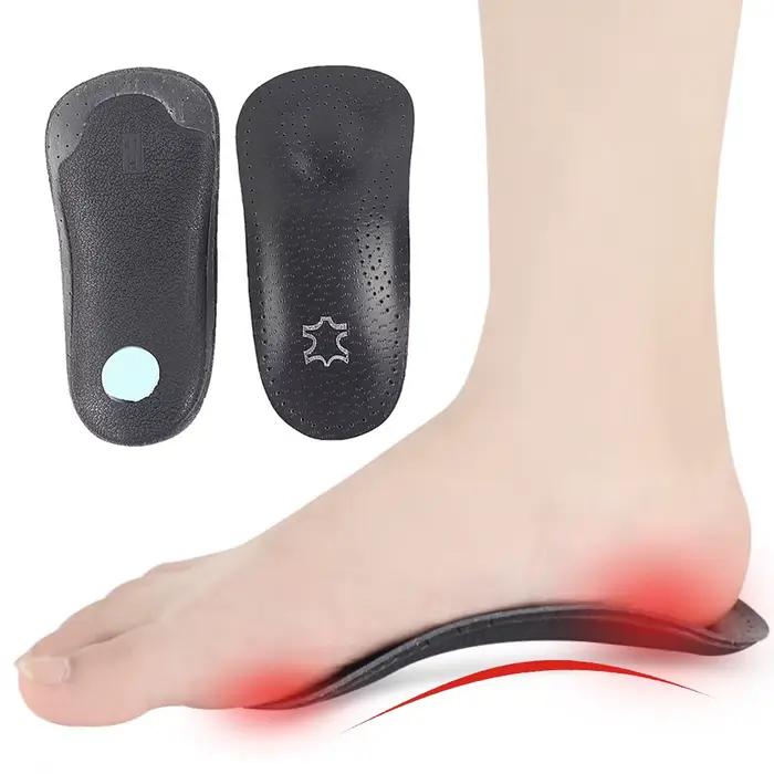 Semelles orthopédiques en cuir pour la fasciite plantaire, coussin de santé pour pied plat