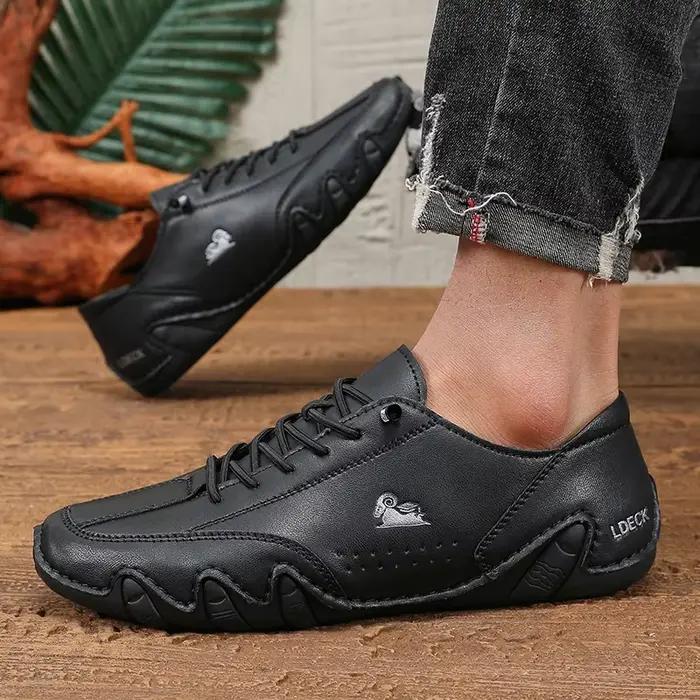 Chaussures rouges classiques pour hommes chaussures de marche confortables en cuir PU chaussures déc