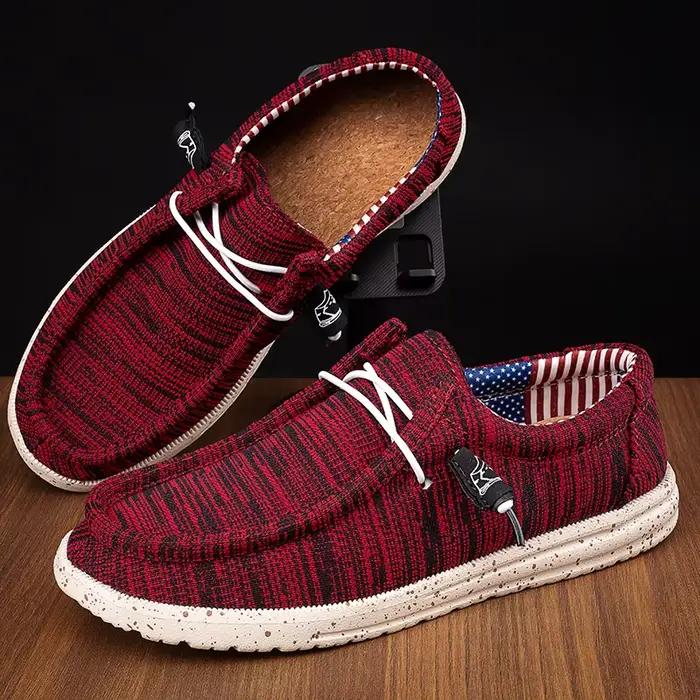 Mocassins bateau respirants pour hommes 2026 – Chaussures décontractées légères en toile à lacets –