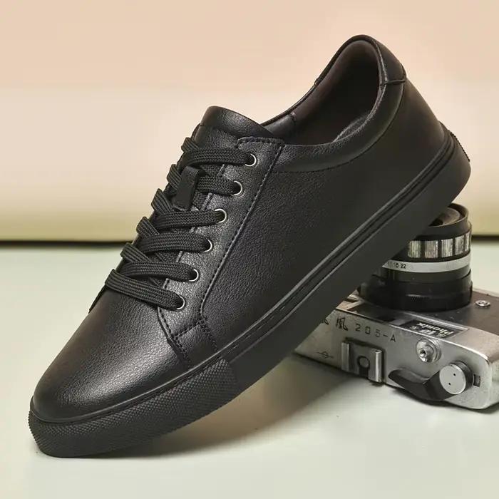 Hommes grande taille 48 49 50 chaussures blanc pur hommes chaussures plates de mode en cuir chaussur