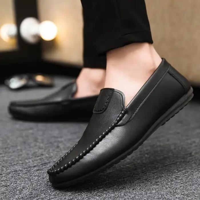 Bureau plat mâle chaussures décontractées Pu peau de vache confortable rétro adultes classique Origi