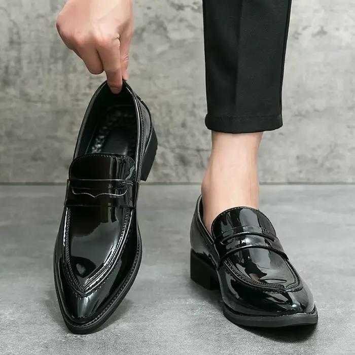 Chaussures en cuir de mariage pour hommes, chaussures d'affaires classiques décontractées, mocassins