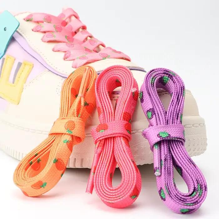 Lacets plats pour chaussures baskets lacets de chaussures pour Tennis impression fruits mignon cordo
