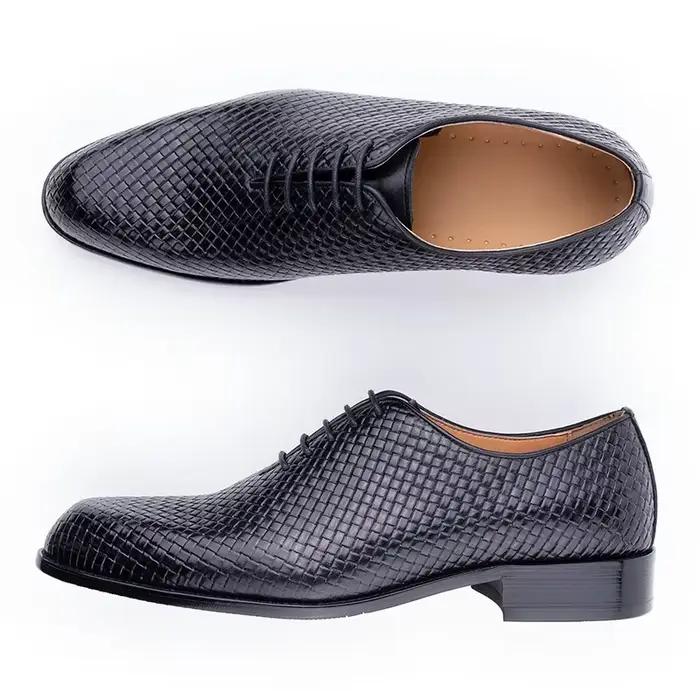 Chaussures Oxford en cuir véritable pour hommes, chaussures de bureau d'affaires décontractées, conf