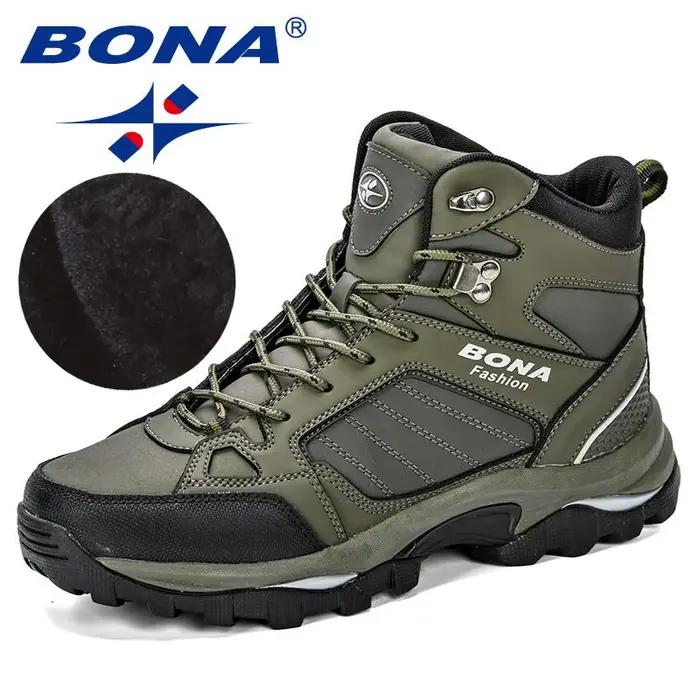 BONA hommes bottes anti-dérapant chaussures en cuir hommes populaire confortable printemps automne h