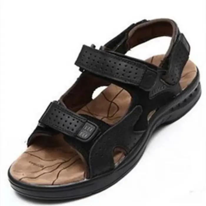 Nouvelle marque classique hommes sandales été en cuir véritable sandales hommes en plein air décontr