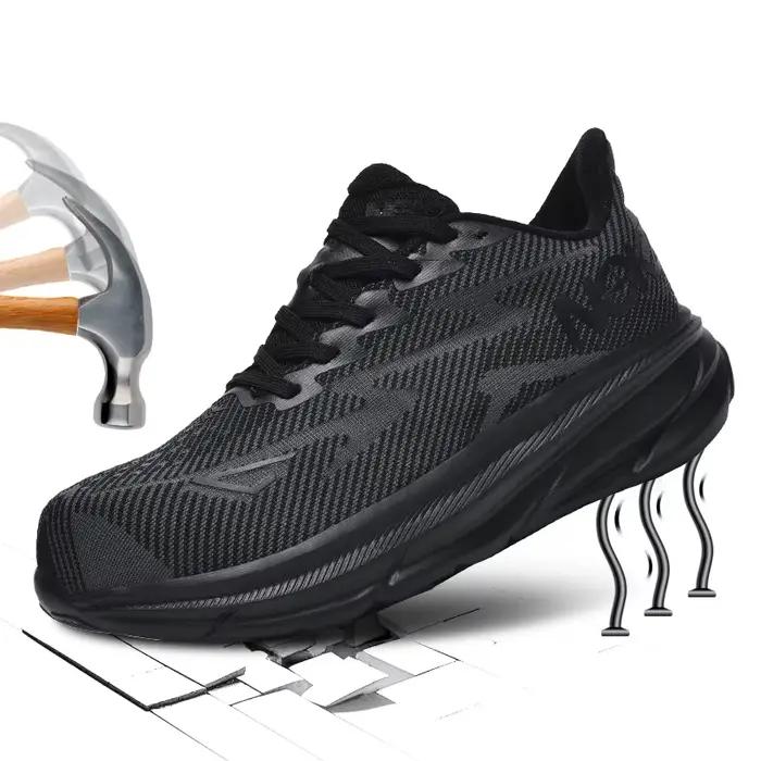 Chaussures de sécurité légères pour hommes, baskets à bout en acier, Anti-perforation, respirantes,