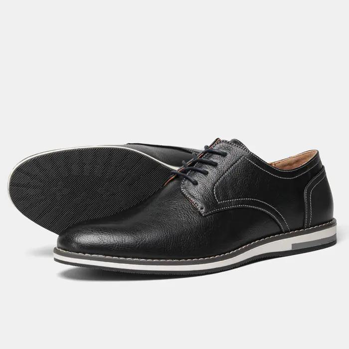 Mocassins en cuir pour hommes, chaussures décontractées, confortables, à la mode, de marque, 7-13 an