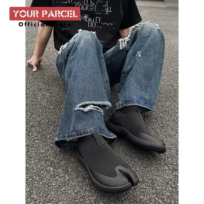 Chaussures Tabi pour hommes, nouvelle collection d'été, respirantes, en tricot, à bout fendu, décont